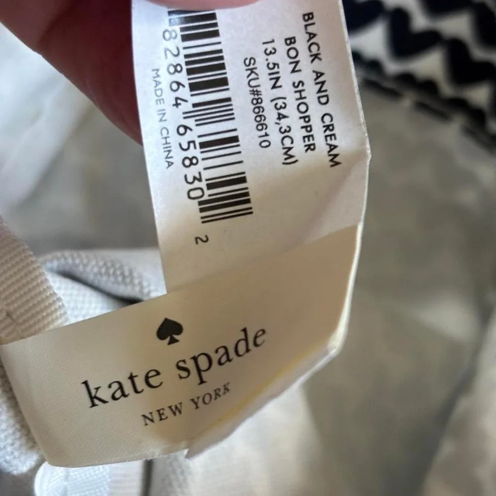 KATE SPADE NEW YORK BON SHOPPER HEART PRINT TOTE BAG